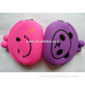 hot promotion creative design colorful smile animal face silicone mini wallet